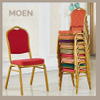 Wholesale Wedding Chairs Red Fabric Metal Legs Party Hotel Iron Dining Room Party Banquet Chair