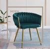 Contemporary Wholesale Luxury Nordic OEM Colors Upholstered Restaurant Chairs Metal Frame Velvet Fabric Dining Room Chairs Sale