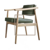Nordic Vintage Solid Wood Armrest Oak Dining Chair Restaurant Cafe Hotel Balcony