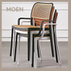 Outdoor Modern Dining Chair Home Furniture All PP Stackable Hollow Back Chair with Armrest