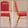 Wholesale Wedding Chairs Red Fabric Metal Legs Party Hotel Iron Dining Room Party Banquet Chair