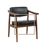 Nordic Vintage Solid Wood Armrest Oak Dining Chair Restaurant Cafe Hotel Balcony
