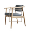 Nordic Vintage Solid Wood Armrest Oak Dining Chair Restaurant Cafe Hotel Balcony