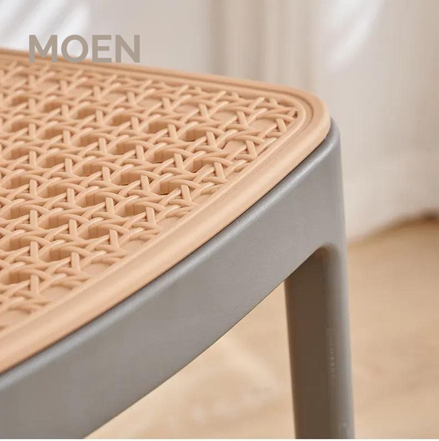 Plastic Rattan Restaurant Furniture Stackable Cafe Dining Chair Living Room Chairs