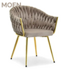Woven Leather Chairs Velvet Dining Chair Gold Legs