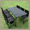 Portable camping table egg roll table Aluminum camping picnic Outdoor folding table and chair set